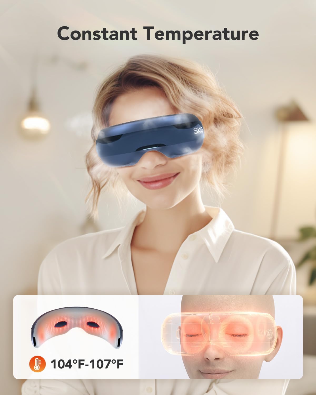 E3 PRO Heat Eye Massager with Speaker by SKG | Eye Massager | SASKA Trading