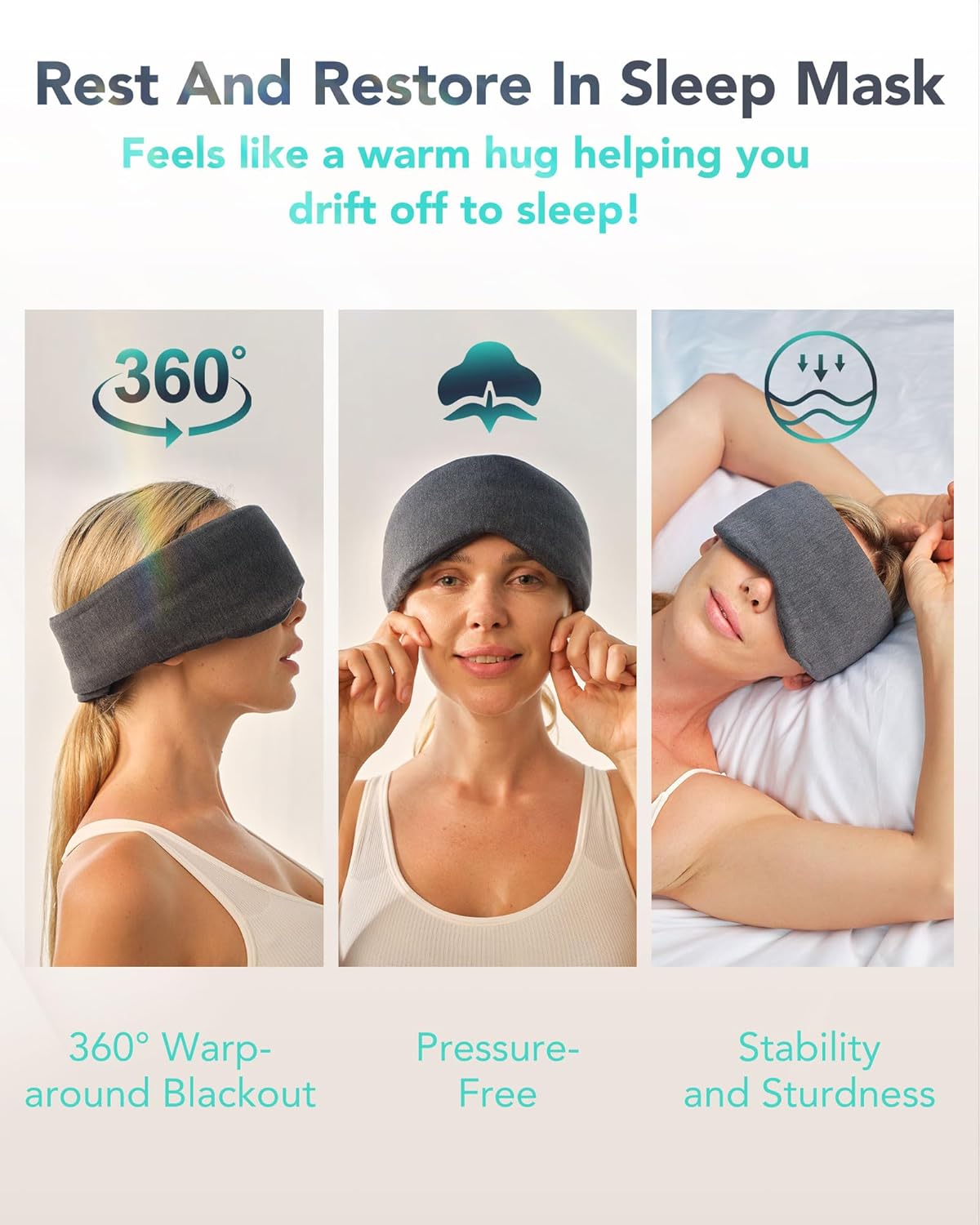 RESTore Pro Sleep Mask - 100% Light Blackout for Men Women by SKG | Eye Mask | SASKA Trading