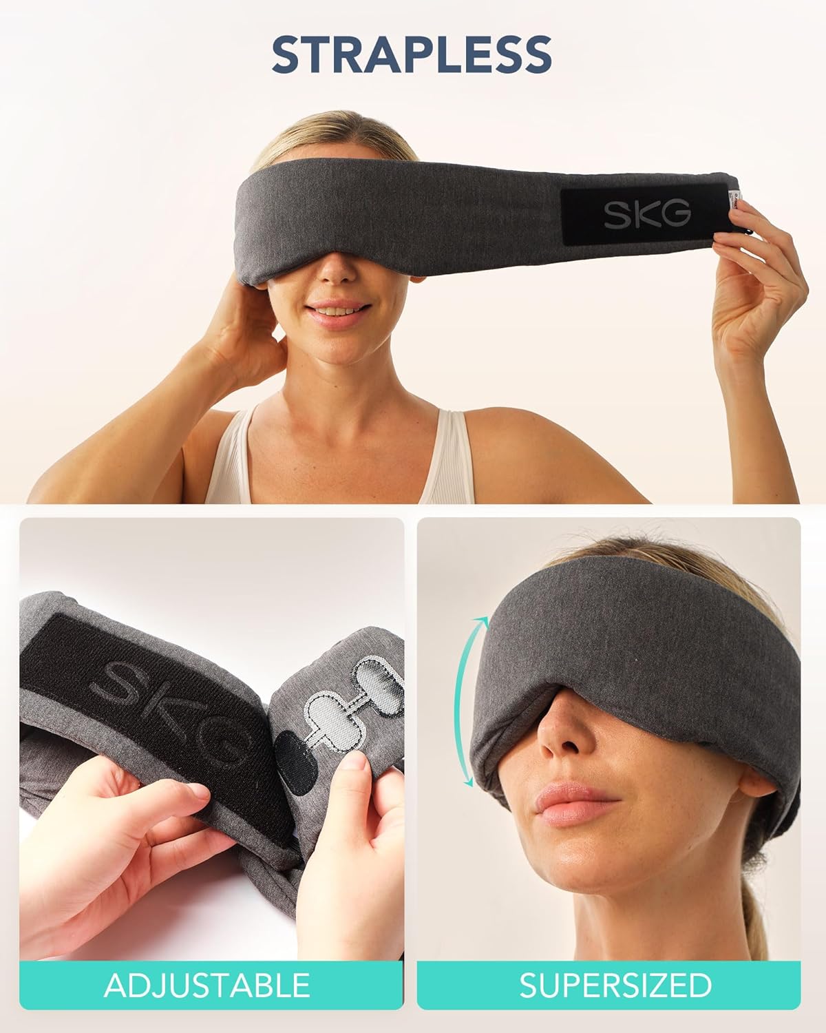 RESTore Pro Sleep Mask - 100% Light Blackout for Men Women by SKG | Eye Mask | SASKA Trading