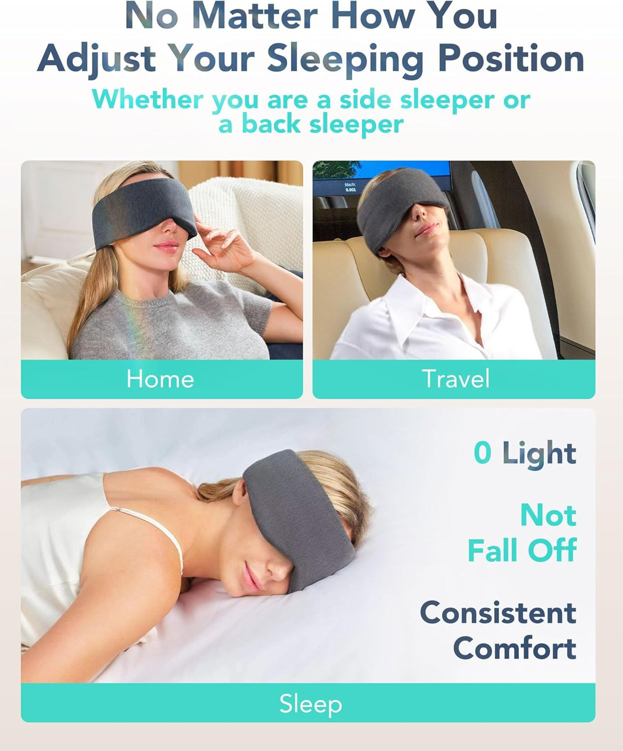 RESTore Pro Sleep Mask - 100% Light Blackout for Men Women by SKG | Eye Mask | SASKA Trading