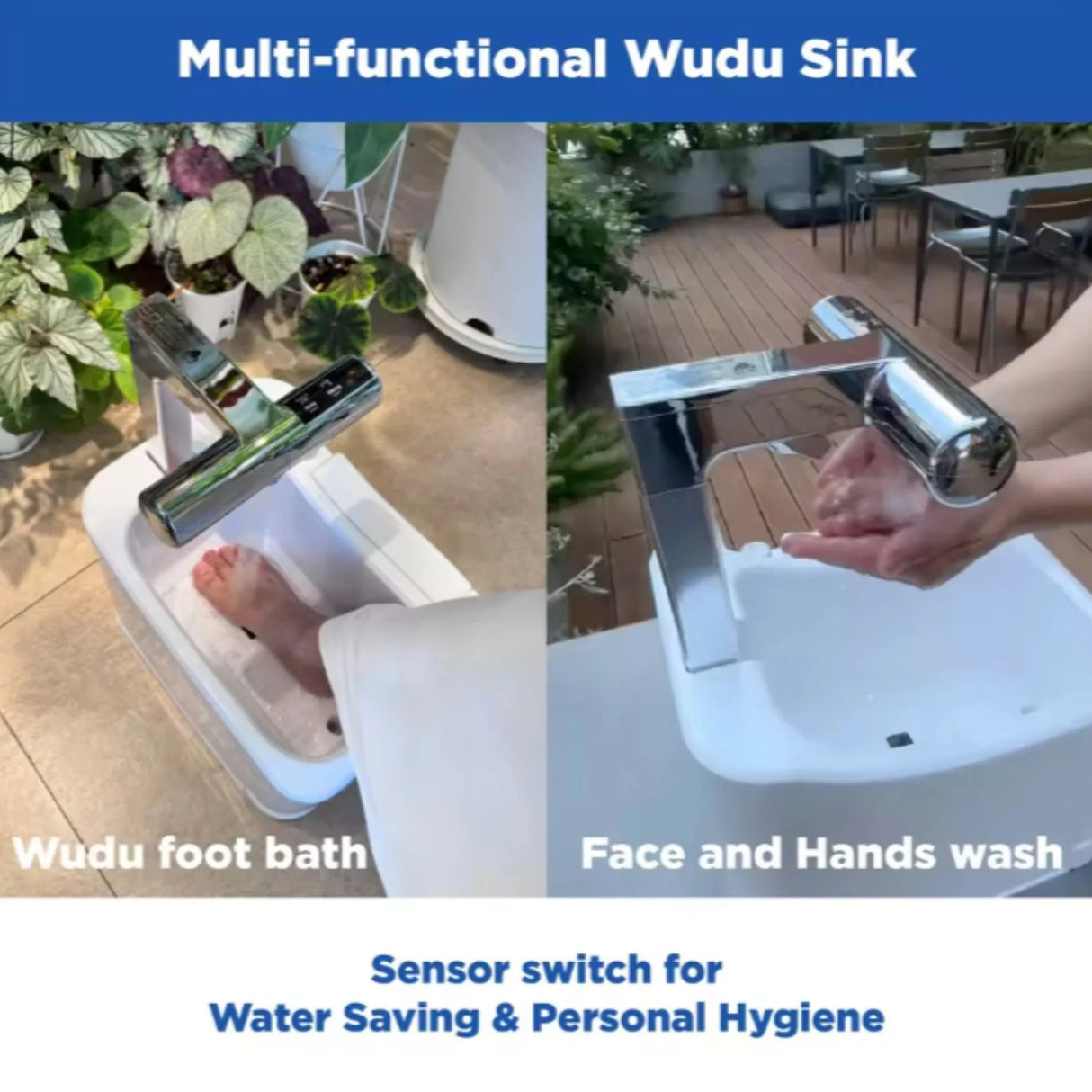 حوض غسيل محمول يعمل بالبطارية للاستخدام في الوضوء والتخييم ورعاية المسنين والسفر والمنزل من INNOVIA