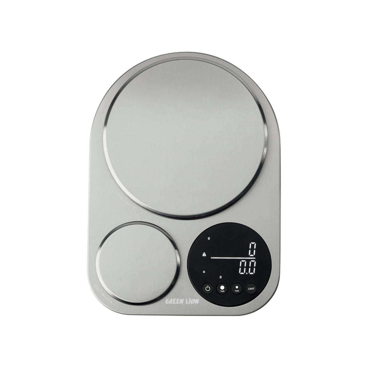 Precision Kitchen Scale, Dual Platforms 5kg & 500g, LCD Display, Silver by Green Lion