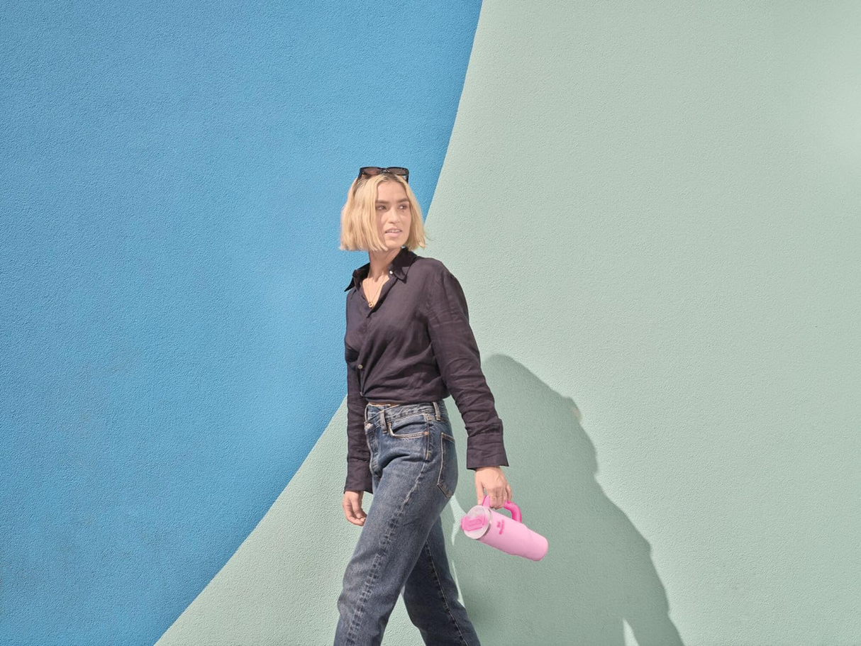 Stainless Steel Insulated Tumbler 1.18L with Lid and Straw | Bottle | SASKA Trading