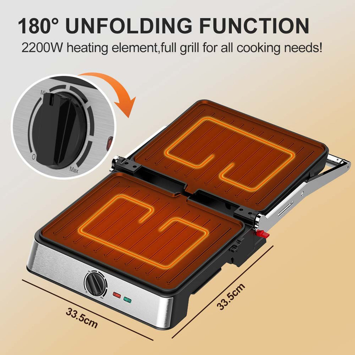 Panini Sandwich Maker & Rotating Electric Grill 2200W (ST-9399) by Winning Star | sandwich maker | SASKA Trading