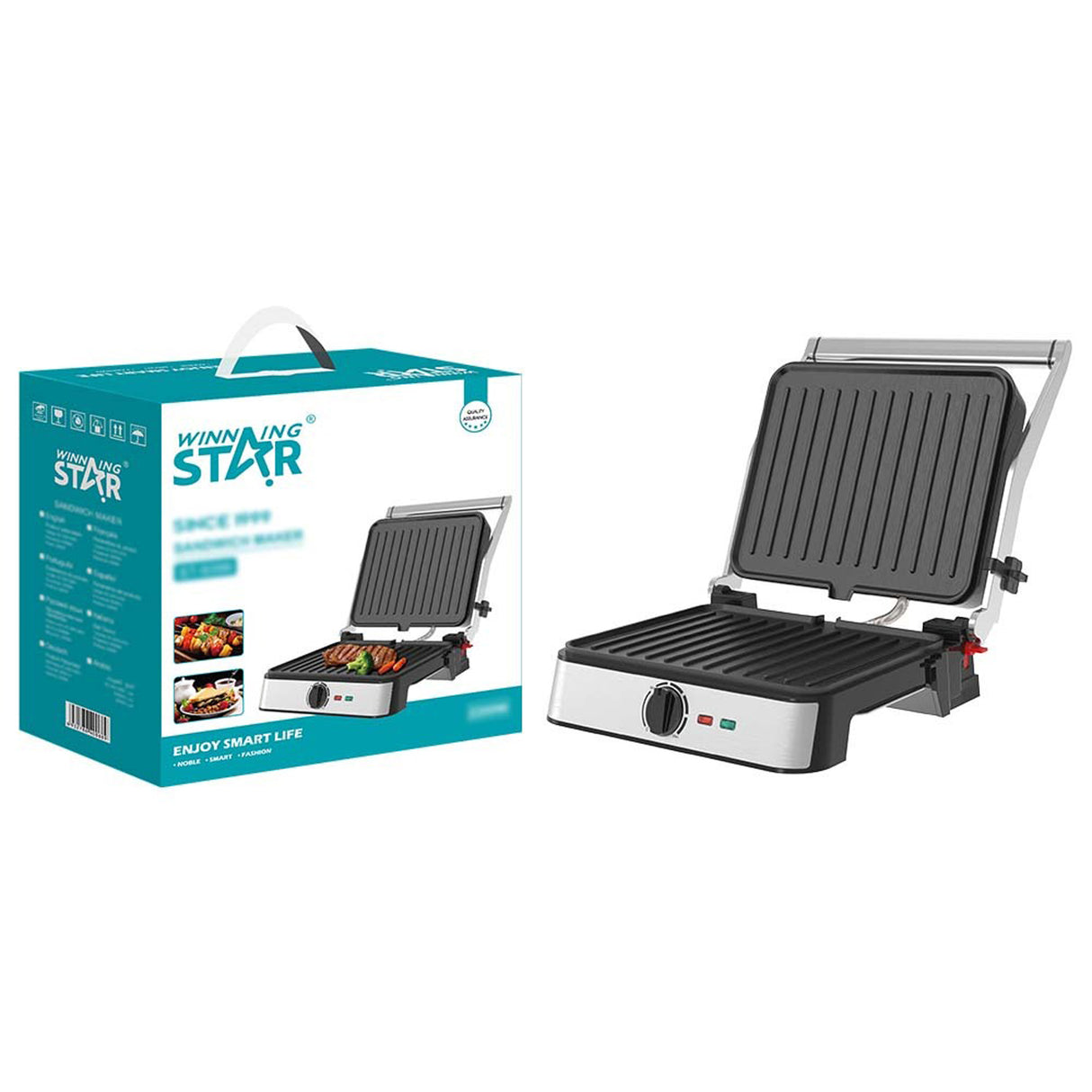 Panini Sandwich Maker & Rotating Electric Grill 2200W (ST-9399) by Winning Star | sandwich maker | SASKA Trading
