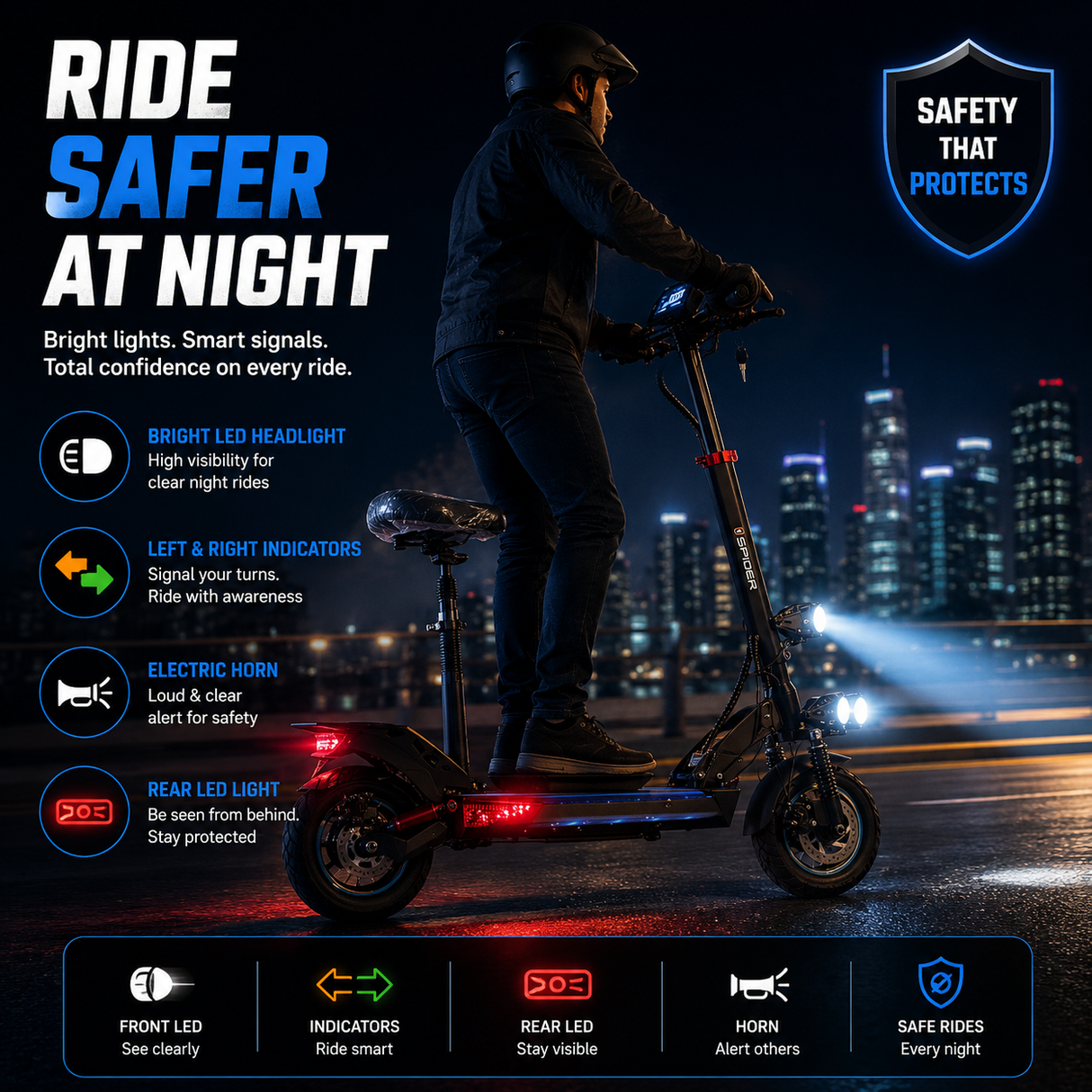 48V Foldable Electric Scooter for Adults with Removable Seat, Dual Suspension, Off Road Tires