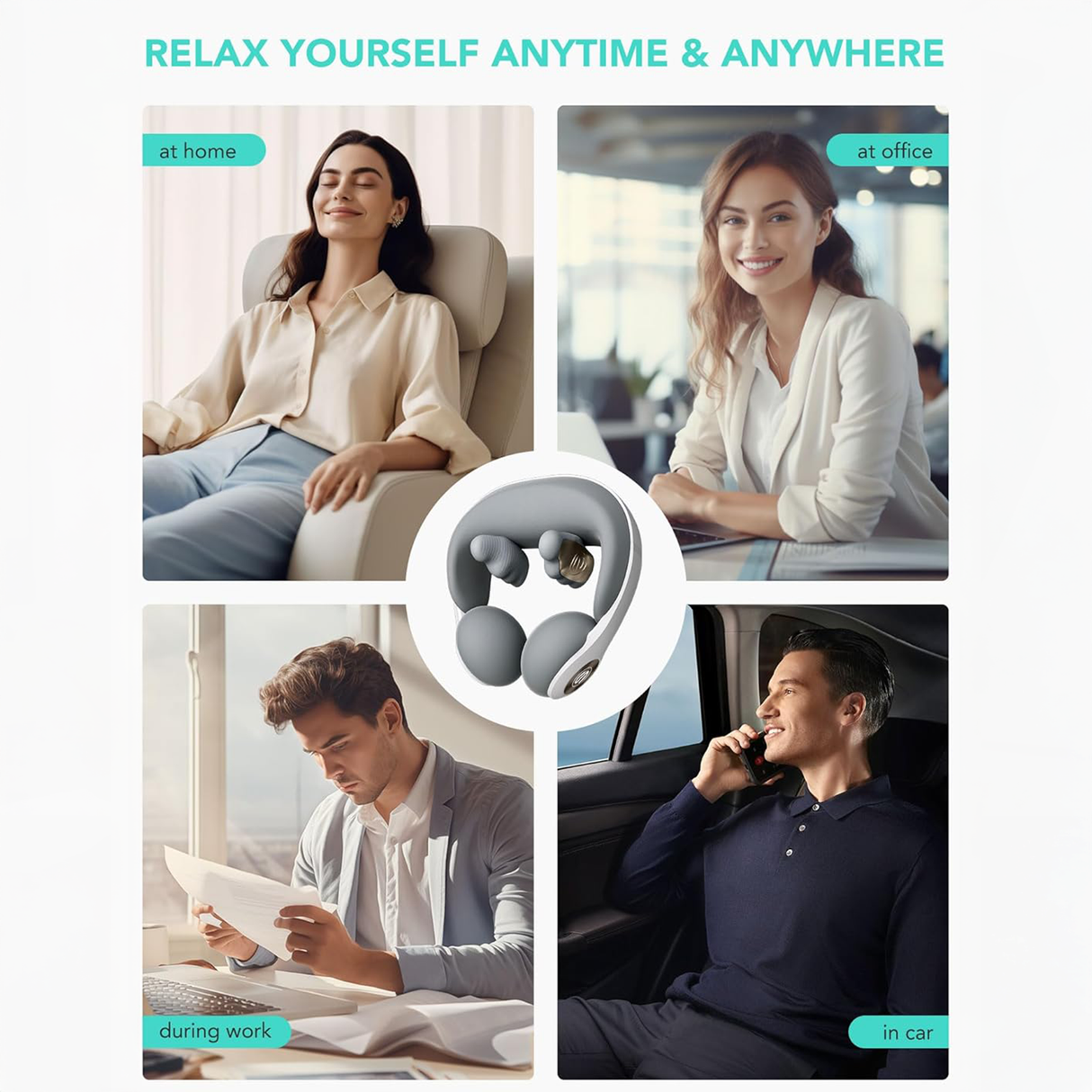 Shiatsu Neck & Shoulder Massager with Heat – Cordless Deep Tissue Relief by SKG. Relax anytime at home, office, or in car.