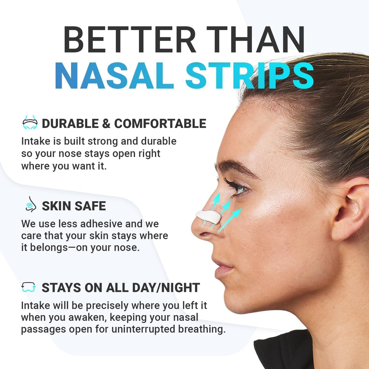 Breathing Nasal Strips Set for Sleep and Sport (Starter Kit) | Nasal Dilator | SASKA Trading