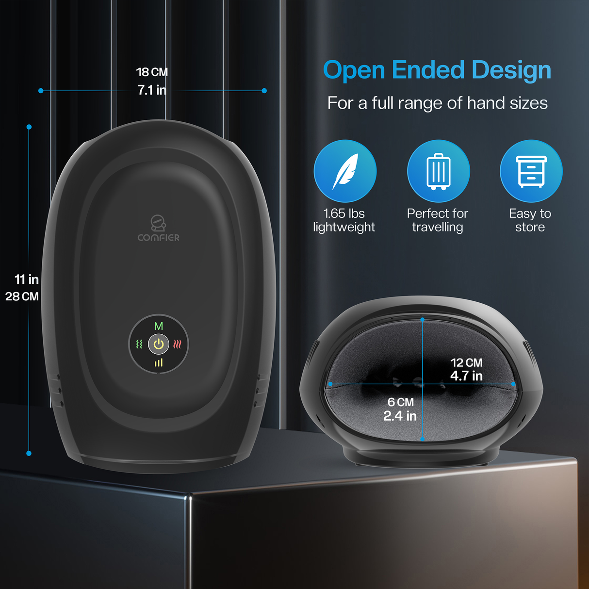 Smart Hand Massager with Heat, Compression by COMFIER | Hand Massager | SASKA Trading