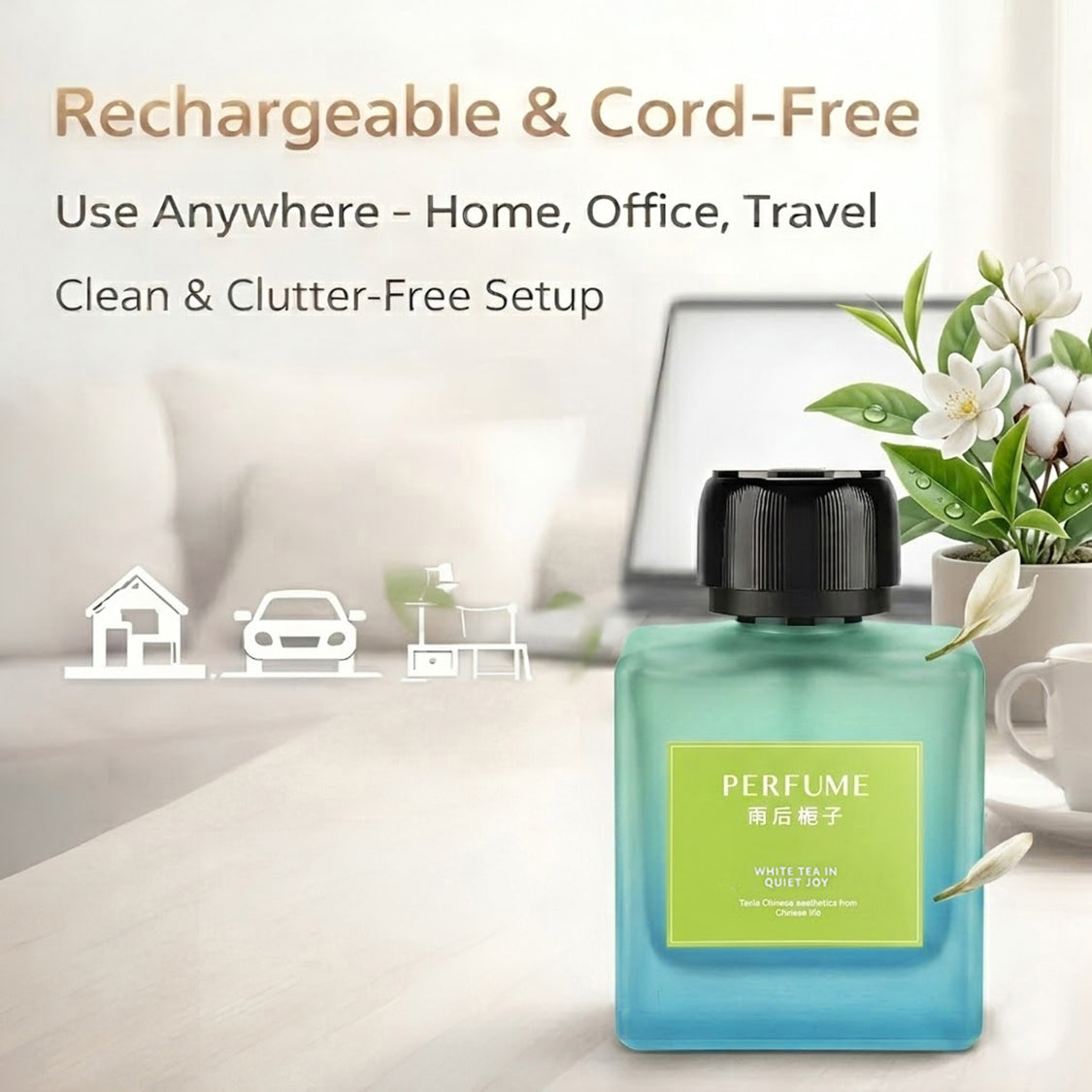 Smart Home Aroma Diffuser with Premium 500ml Fragrance Included – Luxury Atomization Home Fragrance System