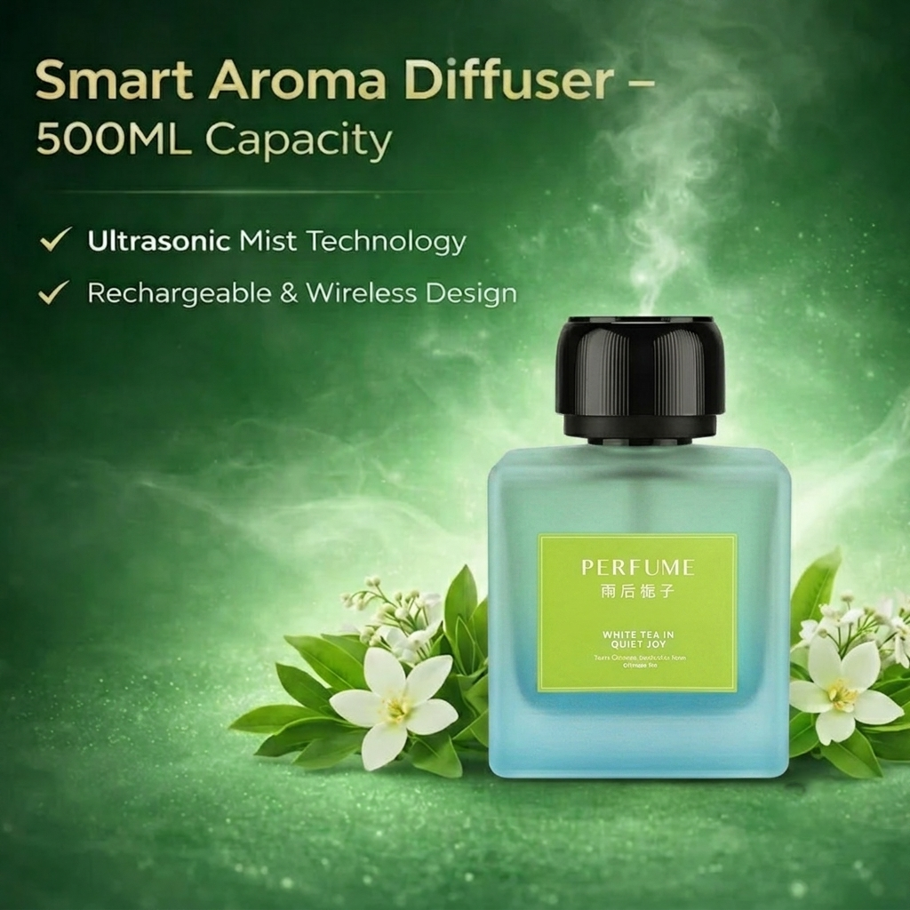 Smart Home Aroma Diffuser with Premium 500ml Fragrance Included – Luxury Atomization Home Fragrance System