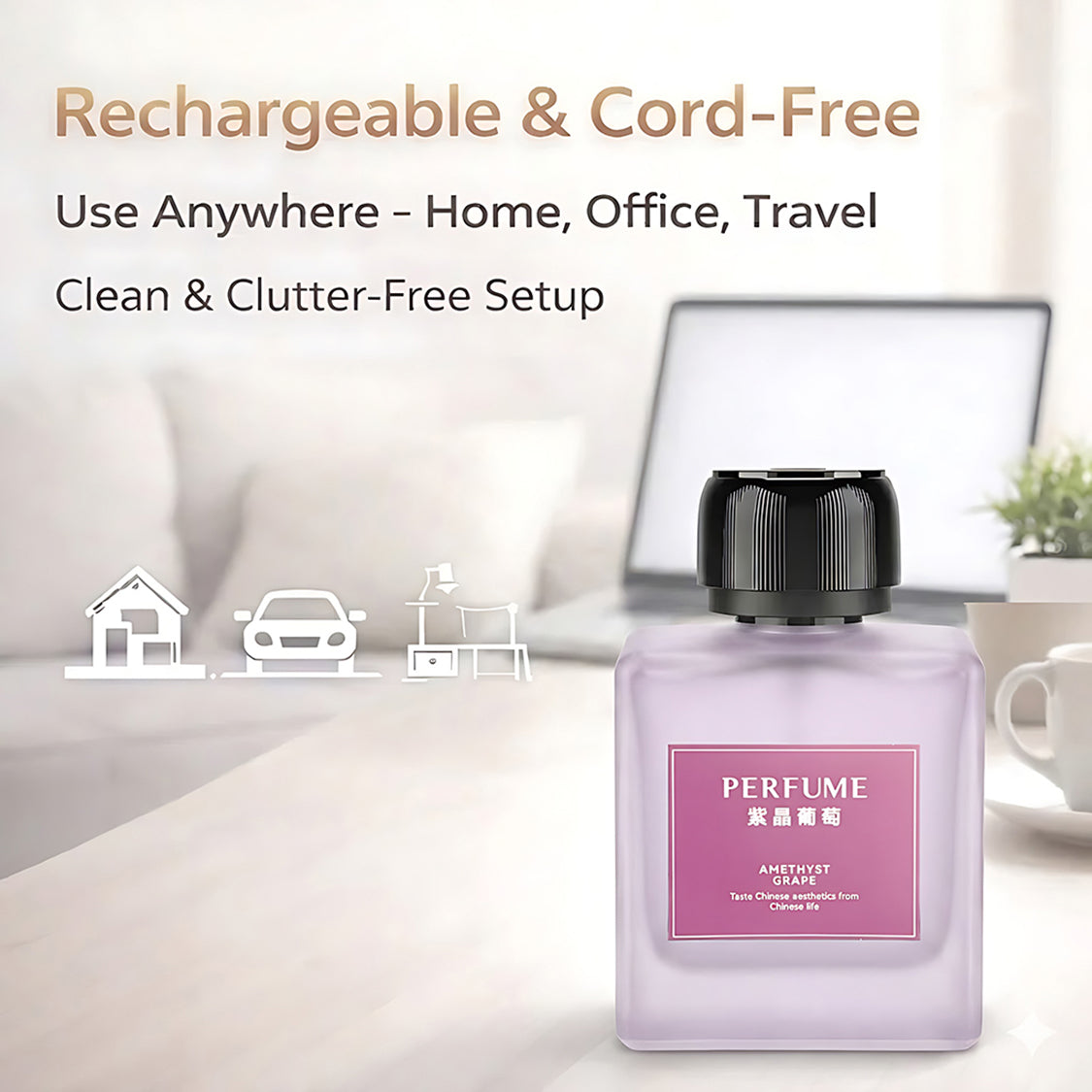 Smart Home Aroma Diffuser with Premium 500ml Fragrance Included – Luxury Atomization Home Fragrance System