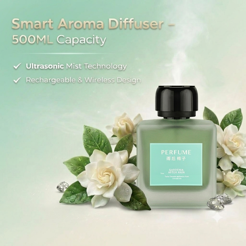 Smart Home Aroma Diffuser with Premium 500ml Fragrance Included – Luxury Atomization Home Fragrance System