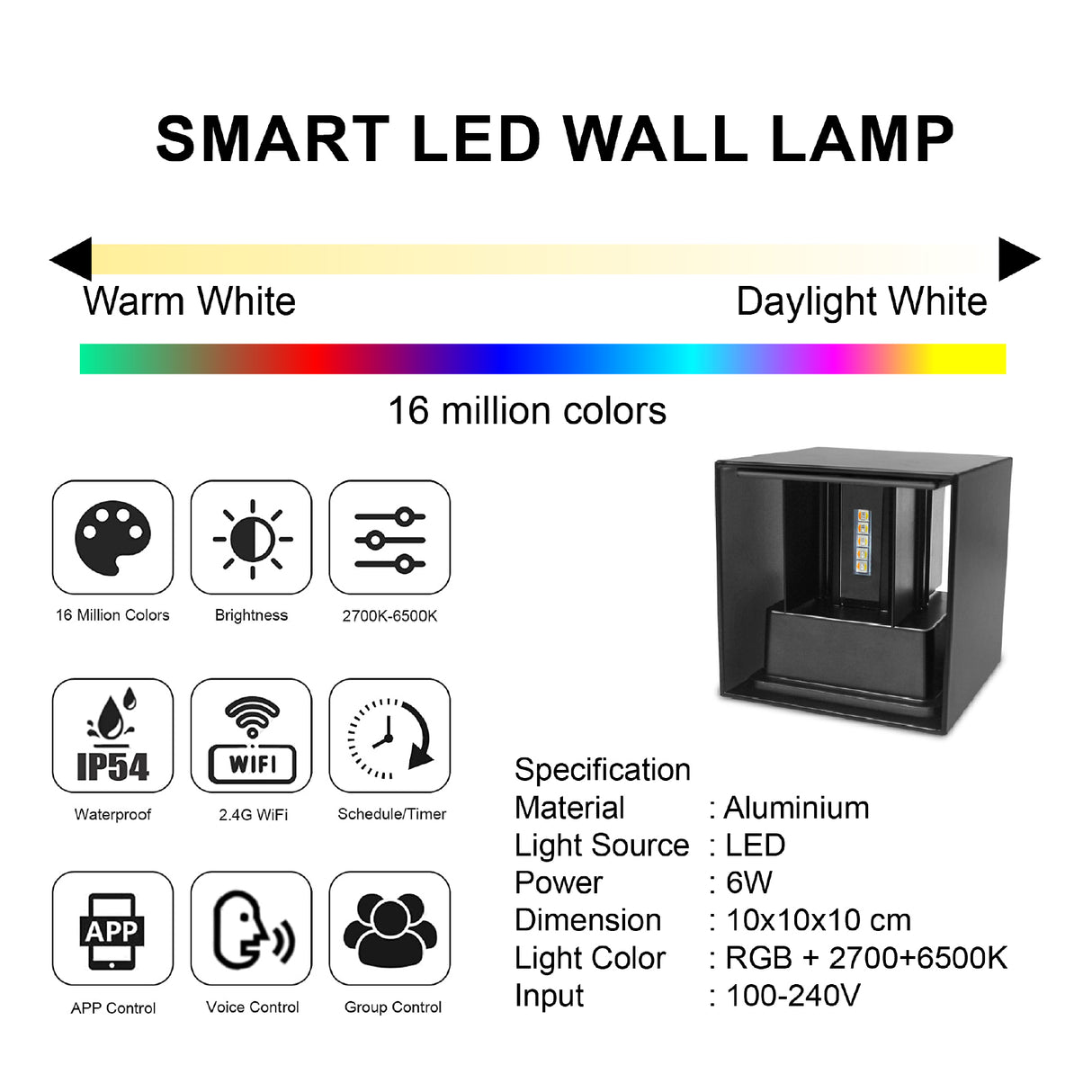Smart Outdoor Wall Light 6W | Smart Light | SASKA Trading