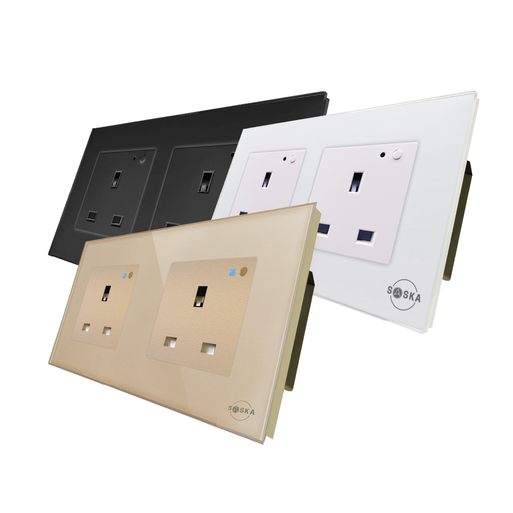Double Smart Wall Socket by SASKA | Smart Socket | SASKA Trading