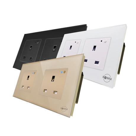 Double Smart Wall Socket by SASKA | Smart Socket | SASKA Trading