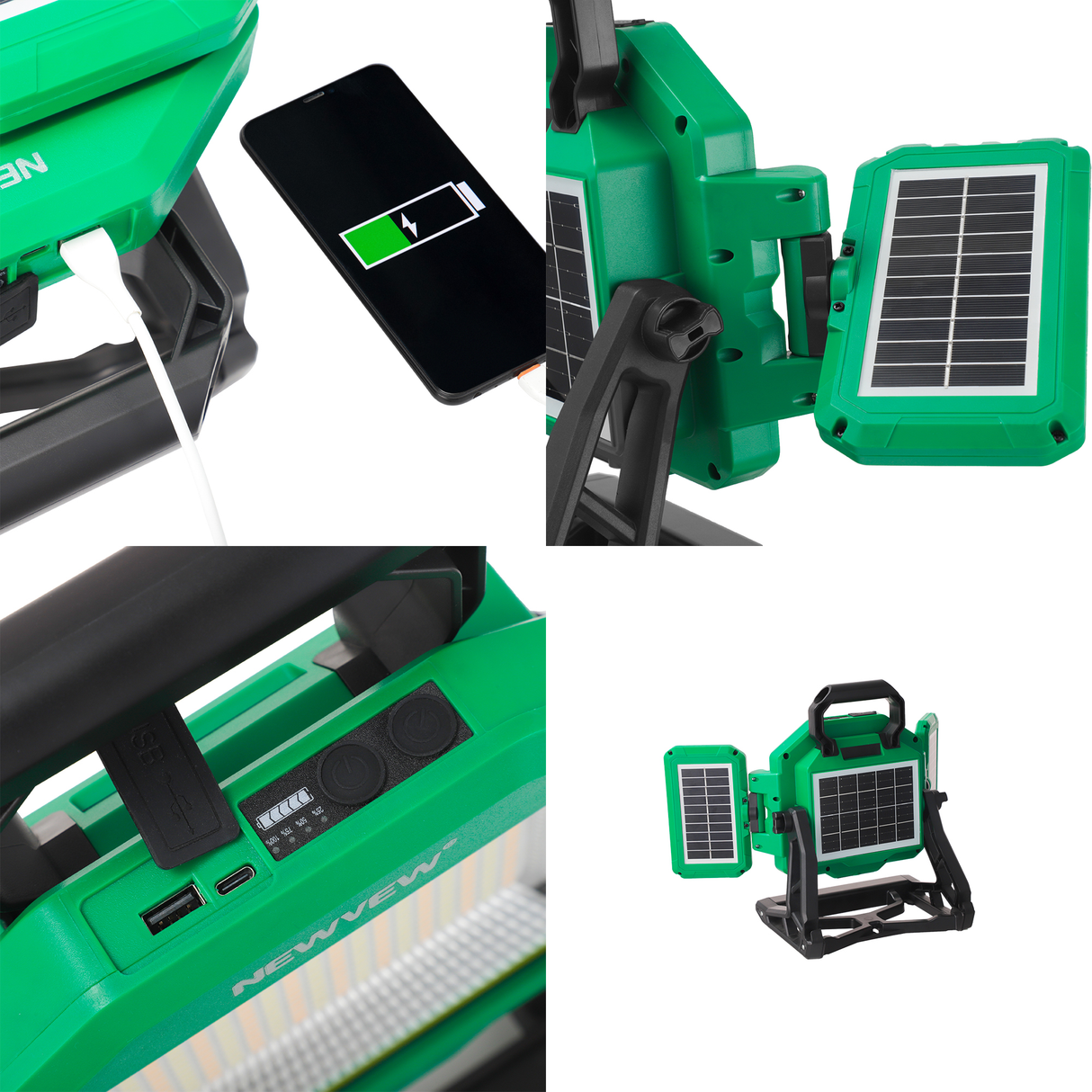 Solar LED Spotlight – with Power Bank for Outdoor Adventures by NEWVEW