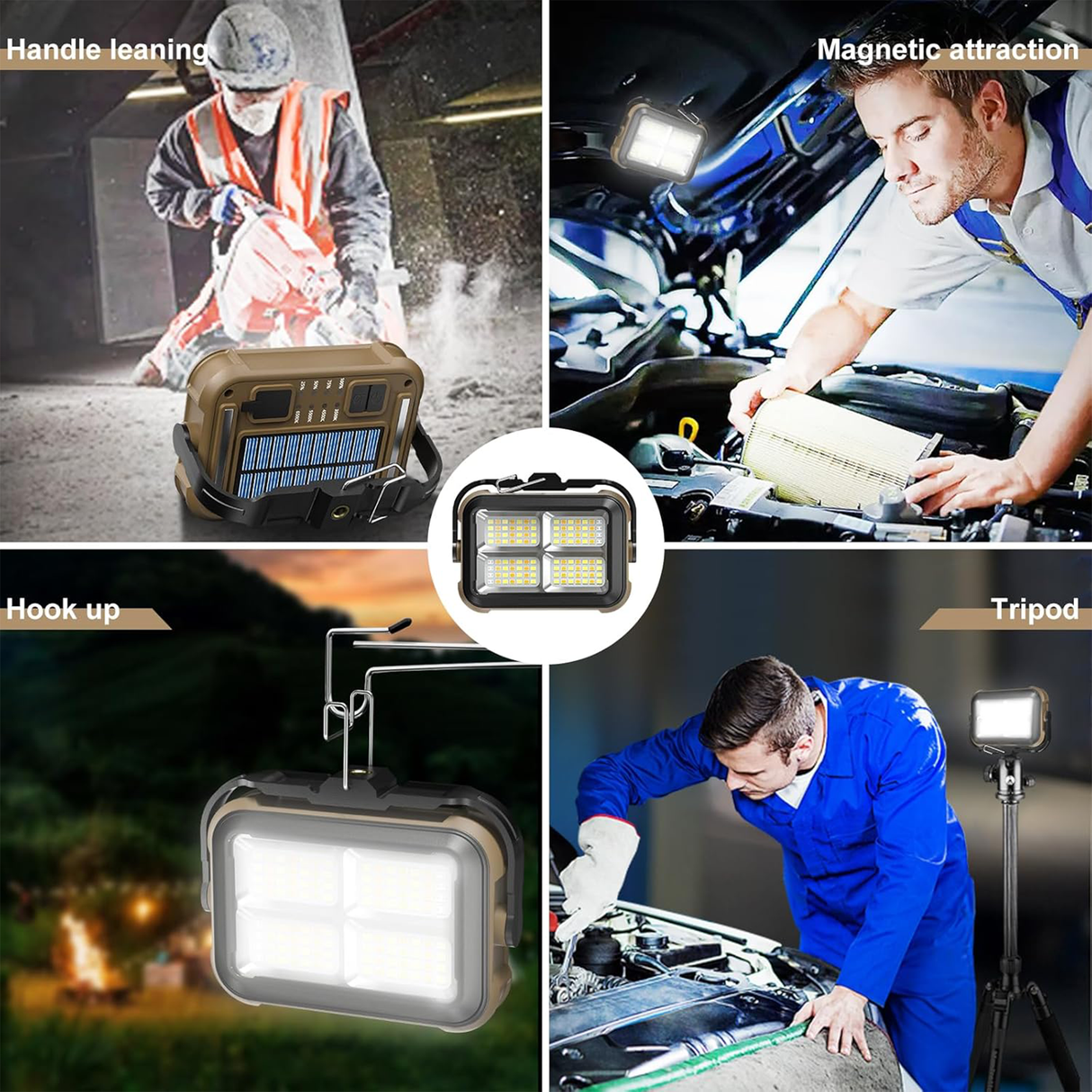 Solar Work Light Type-C with Hook & Magnetic Base – Multi-Function LED | Multi-Function LED | SASKA Trading