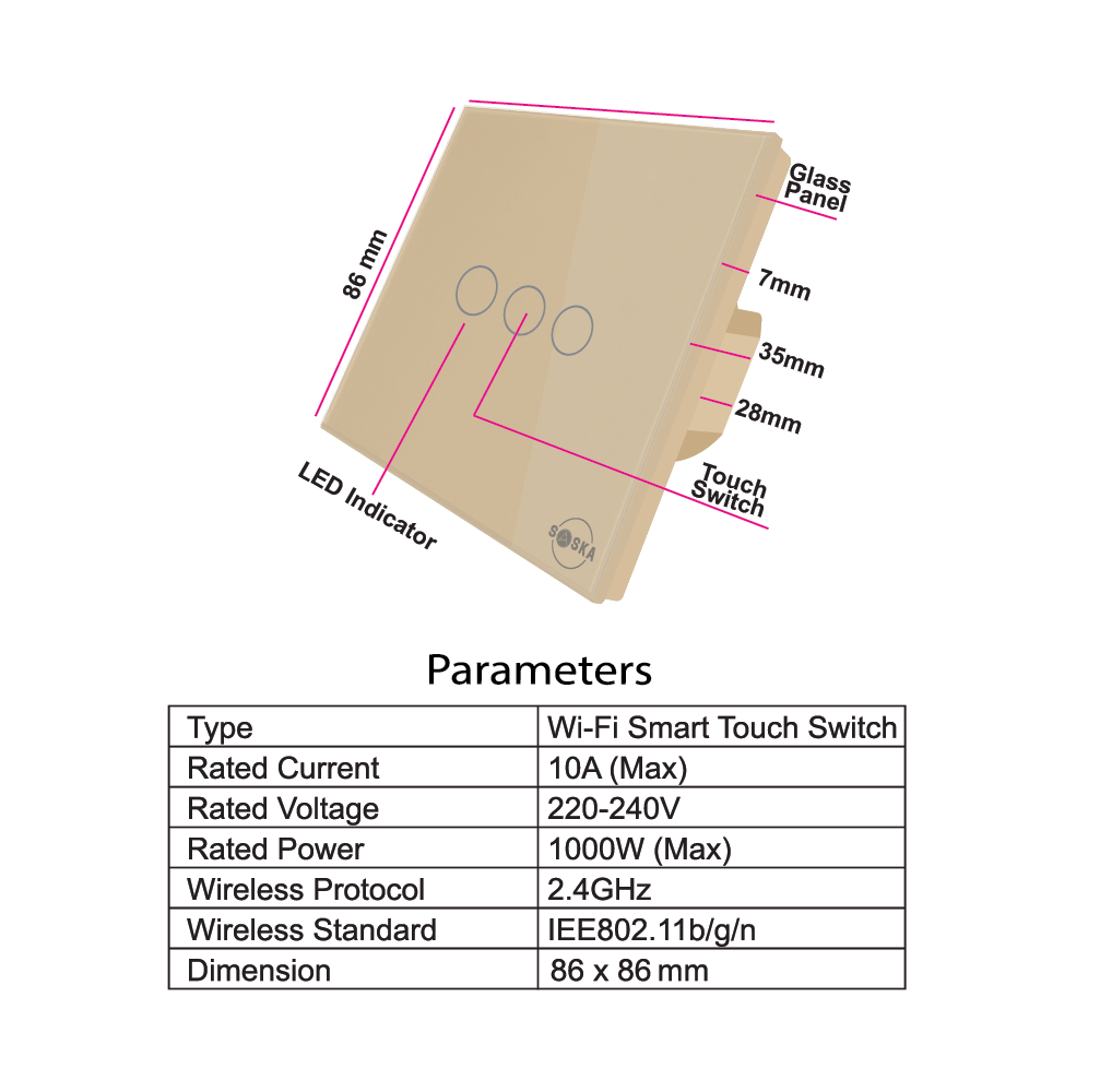 Smart Light Switch SJ-01 by SASKA | Smart Switch | SASKA Trading