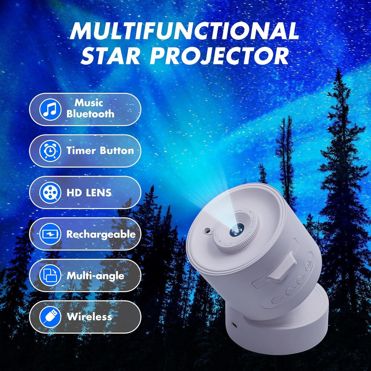 Star Vision Projector S02 Table Lamp and Speaker | Projector | SASKA Trading