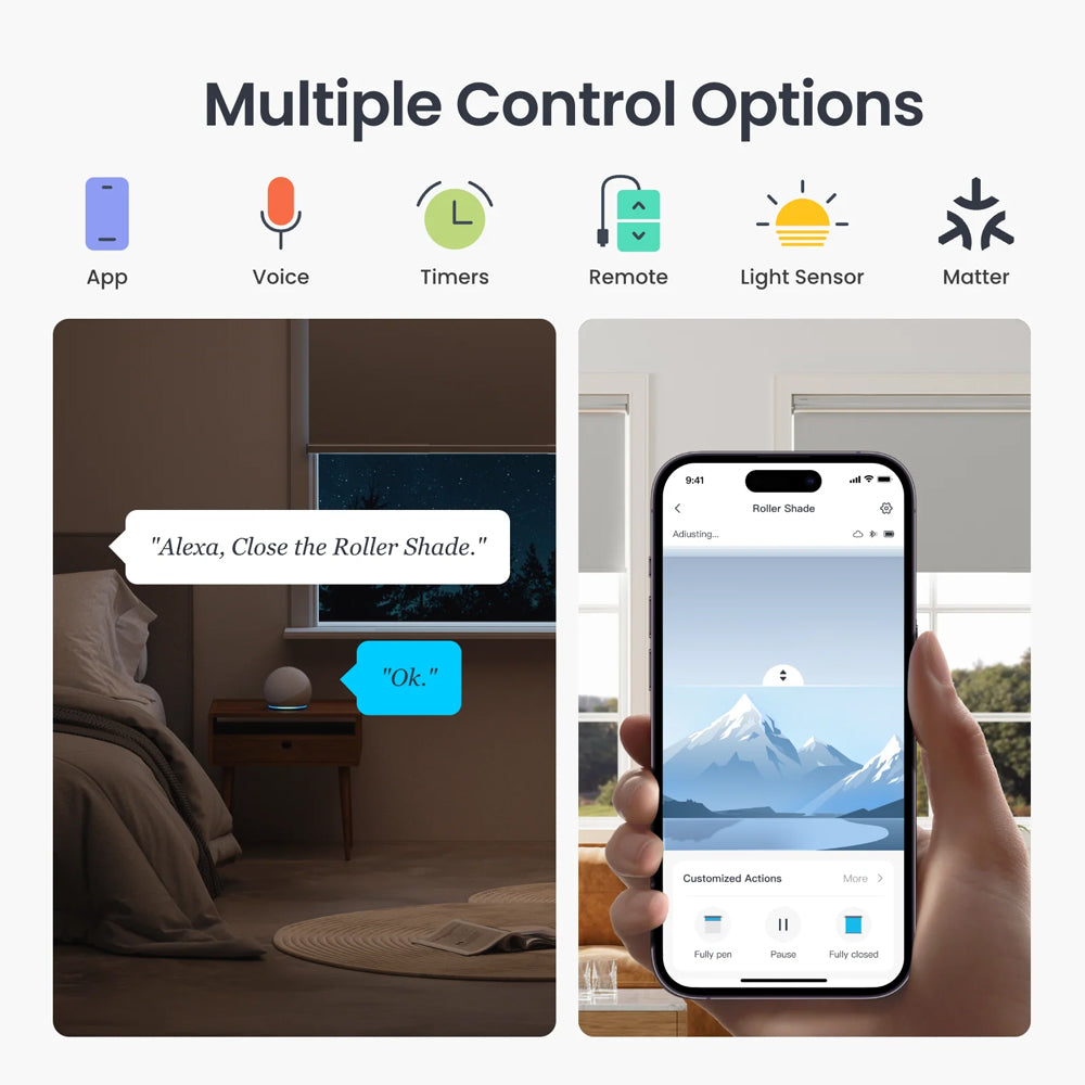 Smart Roller Shade 110cm - 140cm by SwitchBot