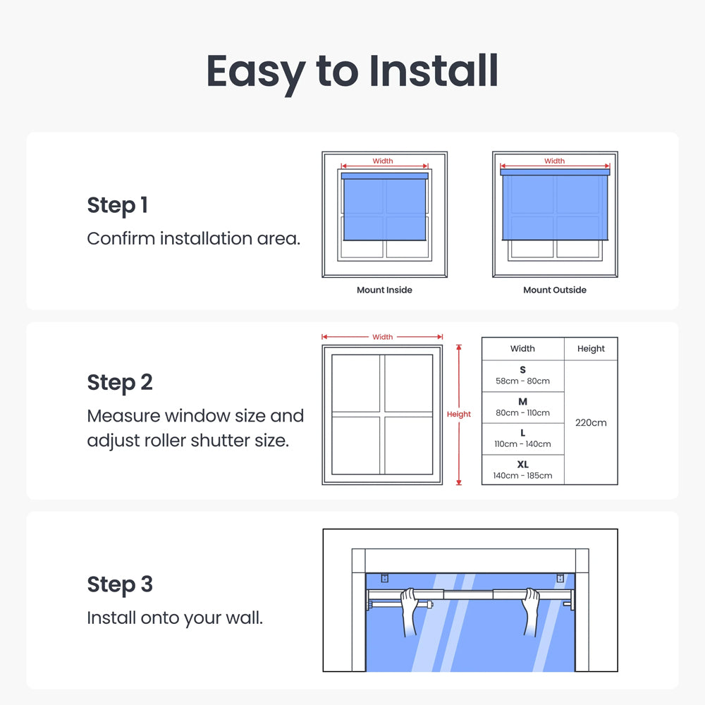 Smart Roller Shade 110cm - 140cm by SwitchBot