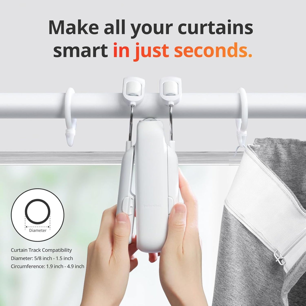 Curtain 3 Rod Smart Automatic Curtain Opener by SwitchBot | Smart Accessories | SASKA Trading