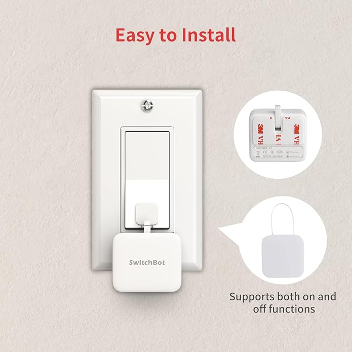 Smart Button S1 for Switch On/Off (White) by SwitchBot | Smart Push Button | SASKA Trading