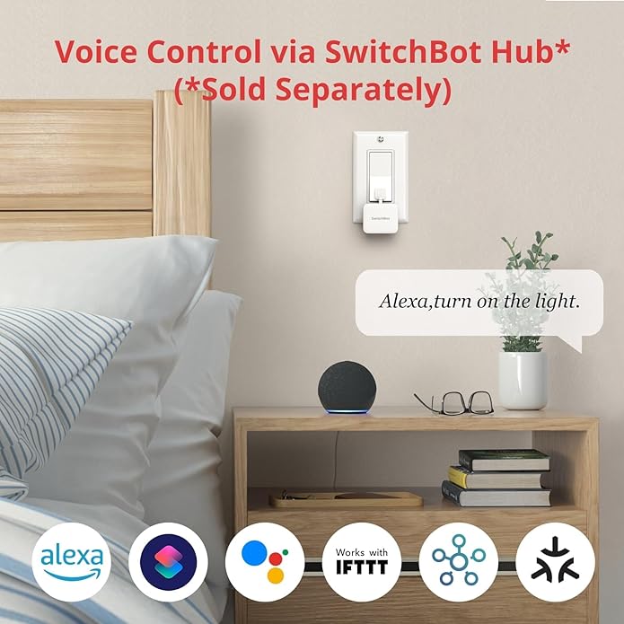 Smart Button S1 for Switch On/Off (White) by SwitchBot | Smart Push Button | SASKA Trading