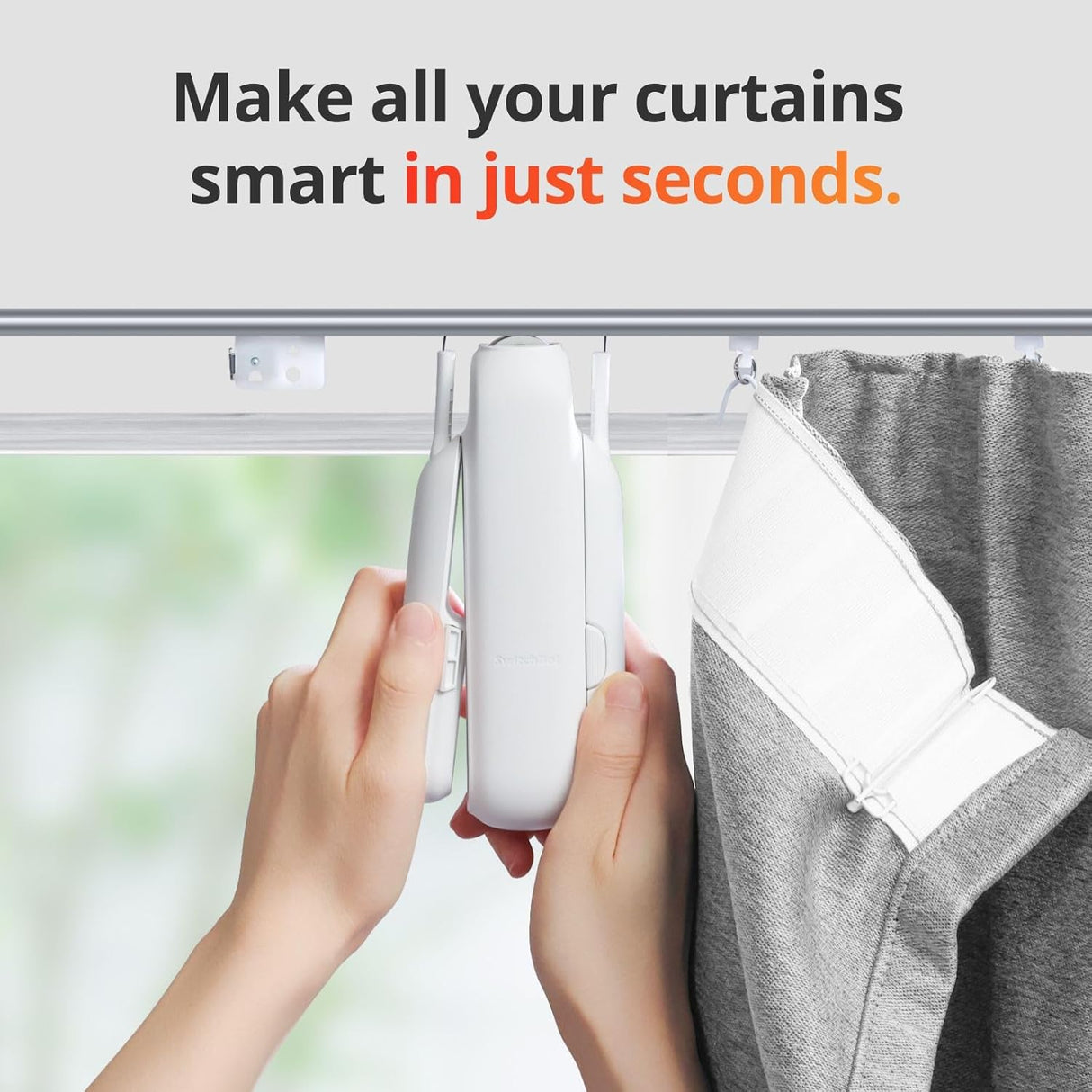Curtain 3 U Rail- Smart Automatic Curtain Opener by SwitchBot | Smart Accessories | SASKA Trading