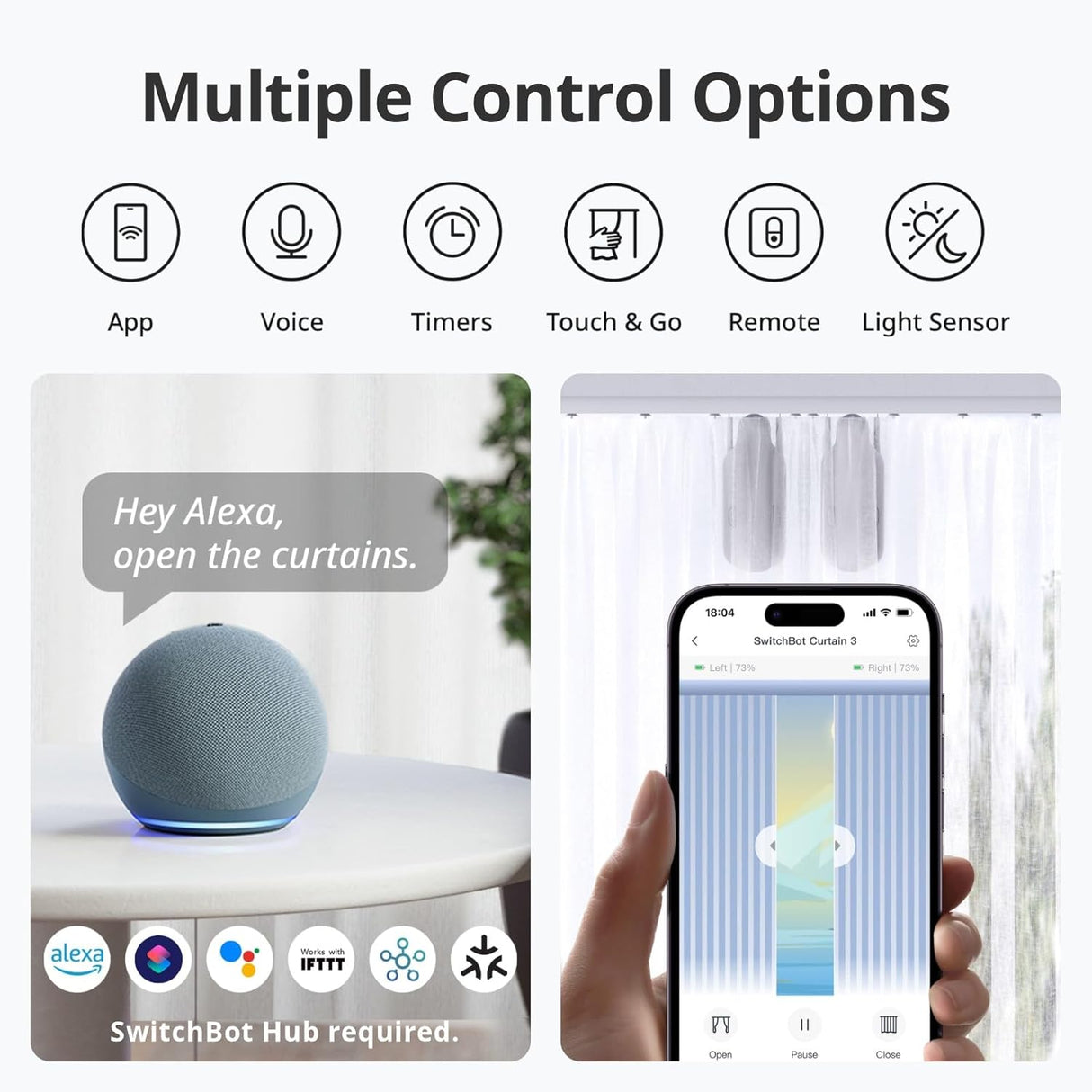 Curtain 3 U Rail- Smart Automatic Curtain Opener by SwitchBot | Smart Accessories | SASKA Trading