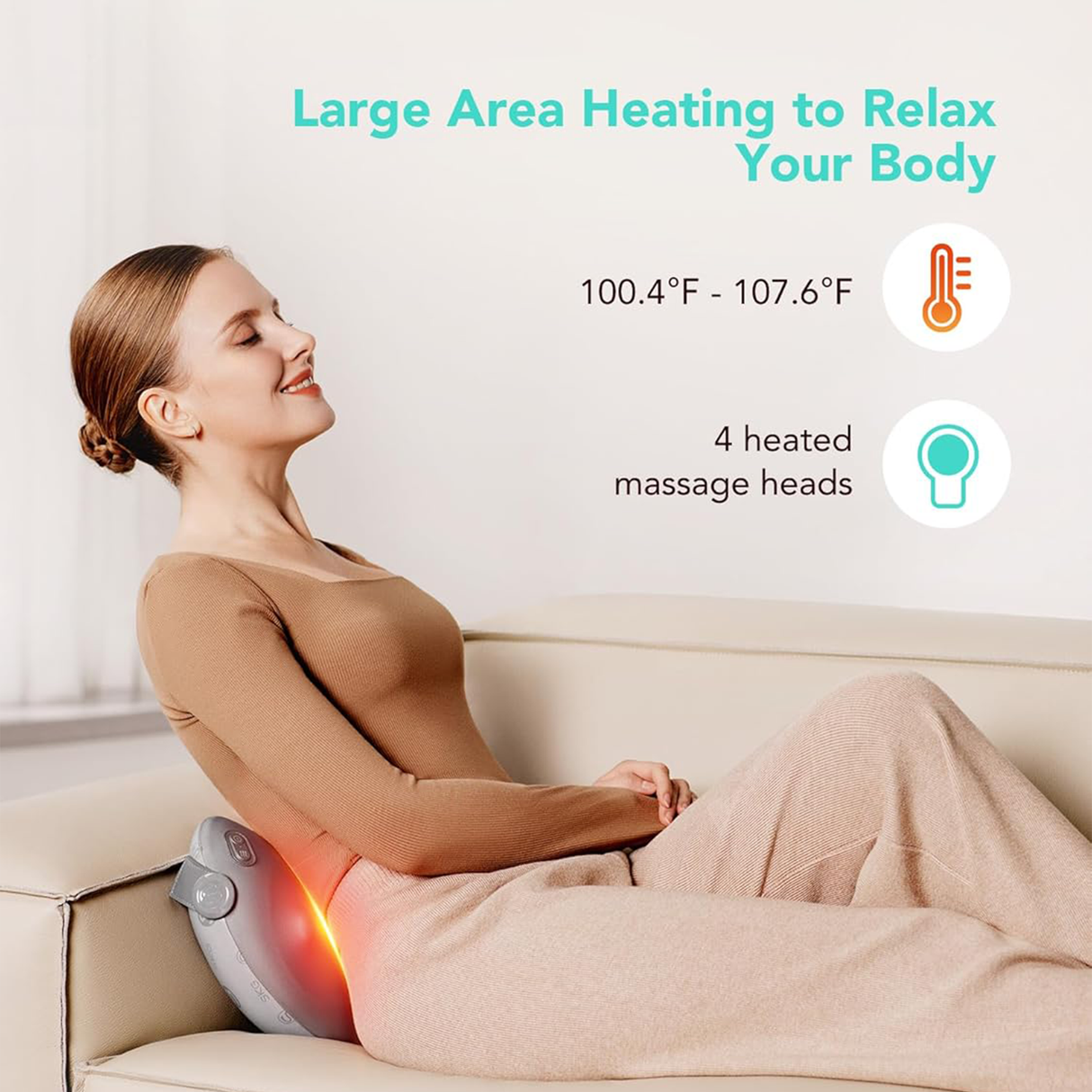 T1-2 Pro Back & Neck Massager – Cordless Heated Shiatsu Device by SKG