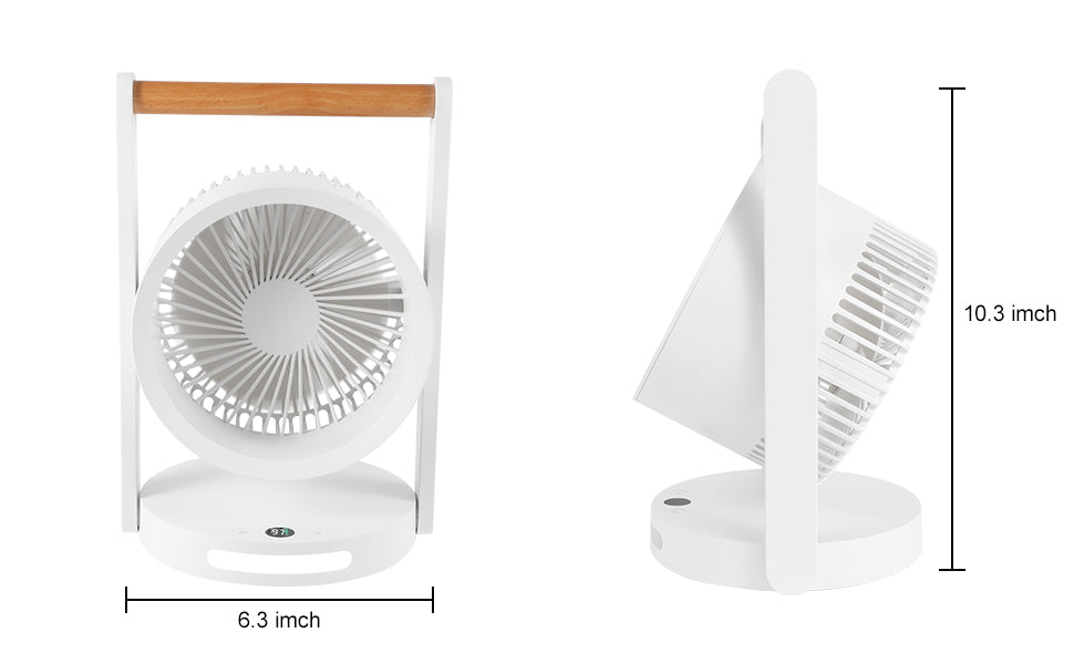 Battery Operated Tabletop Air Circulator Fan with Night Light | Table Fan | SASKA Trading