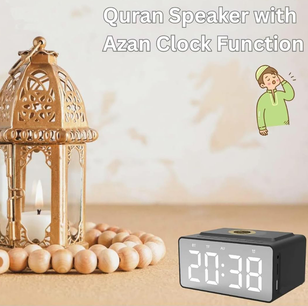 HD Quran Speaker with Azan Clock – 16 Reciters 18 Language Translation Word-by-Word and Tafseer by Telawah