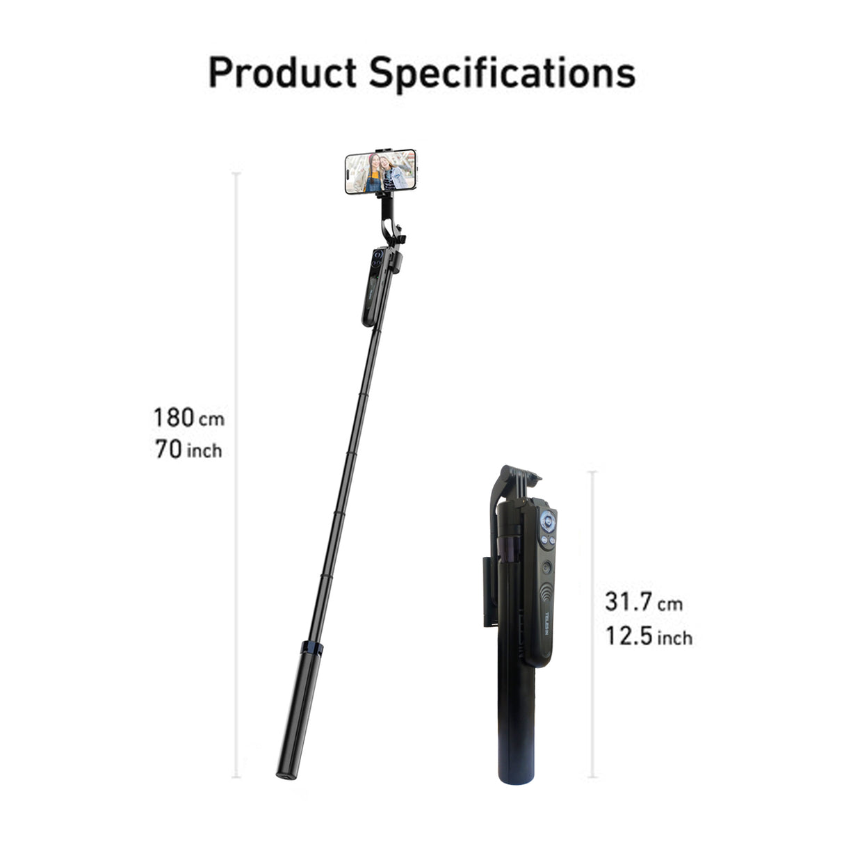Intelligent Auto Tracking Tripod with Detachable Remote Control Third generation by Telesin