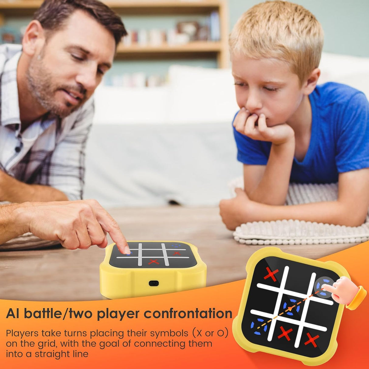 Tic Tac Toe Bolt Electronic Game Console – 3-in-1 Handheld Puzzle | Board Games | SASKA Trading