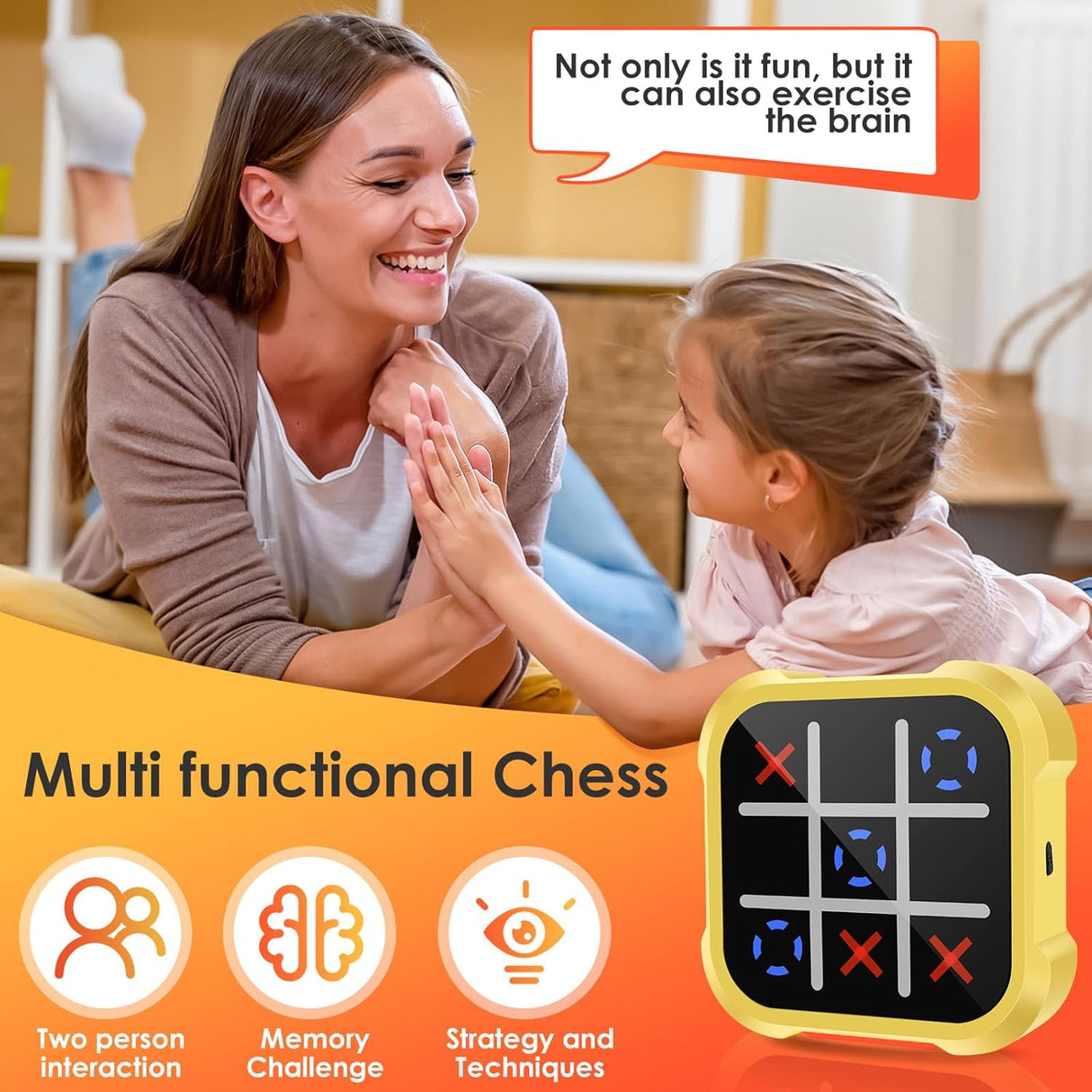 Tic Tac Toe Bolt Electronic Game Console – 3-in-1 Handheld Puzzle | Board Games | SASKA Trading