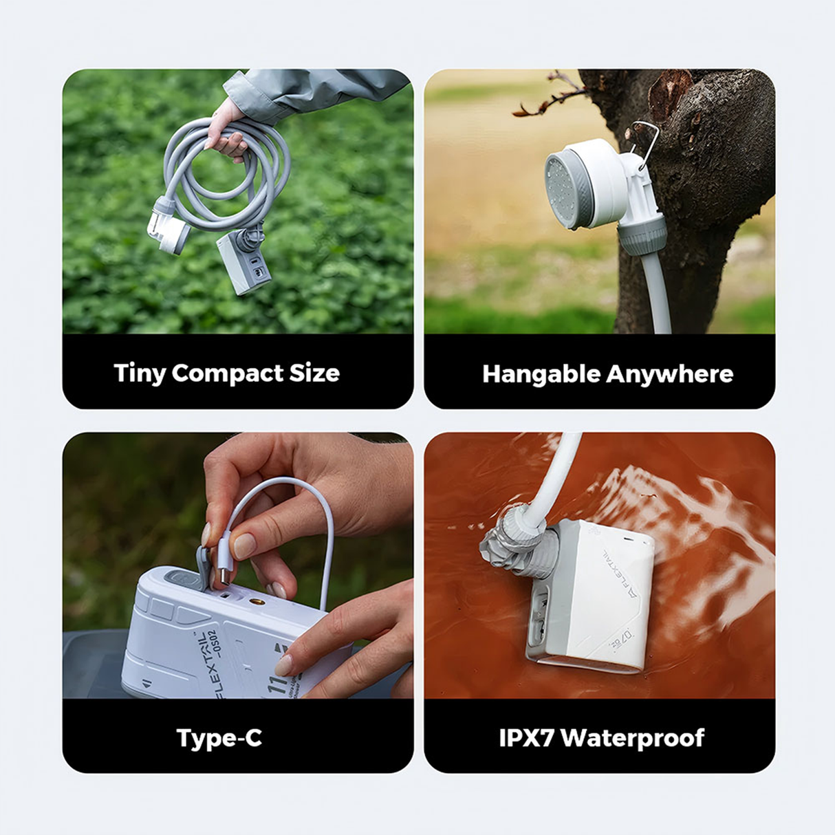 Tiny Shower – Ultra-Portable Outdoor Shower by FLEXTAIL | PORTABLE SHOWER | SASKA Trading