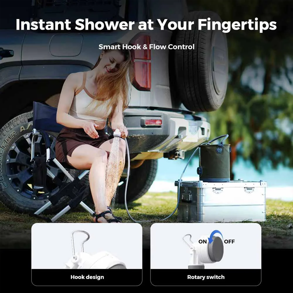 Tiny Shower – Ultra-Portable Outdoor Shower by FLEXTAIL | PORTABLE SHOWER | SASKA Trading