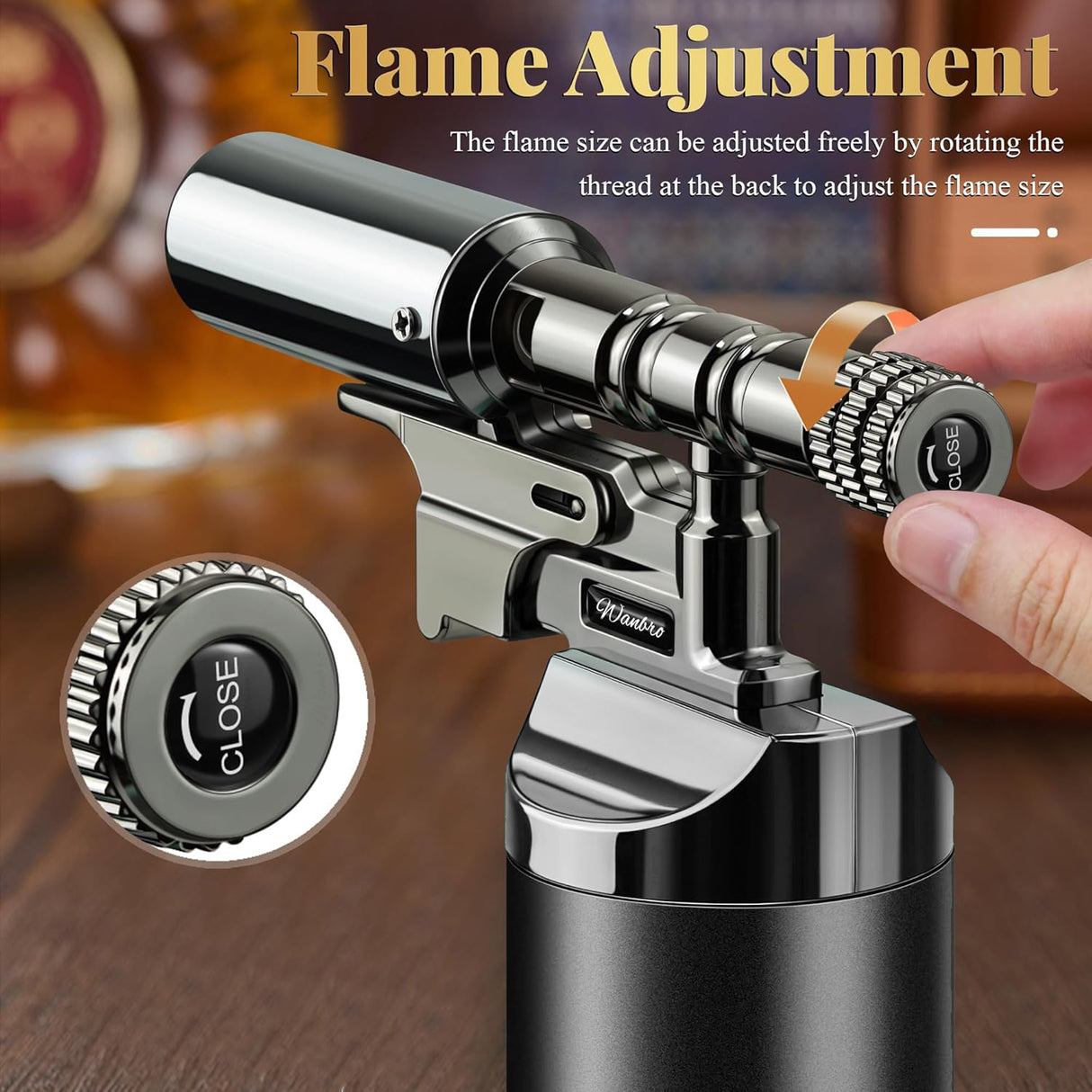 Multi-Purpose Butane Torch Lighter – High Heat, Wind Resistant, Indoor and Outdoor Use by FOCUS