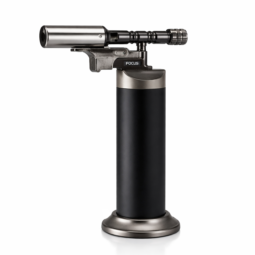 Multi-Purpose Butane Torch Lighter – High Heat, Wind Resistant, Indoor and Outdoor Use by FOCUS