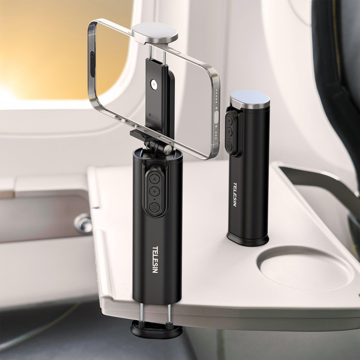 Travel Phone Holder – Foldable Clip with Tripod Mount by TELESIN | Phone Holder | SASKA Trading