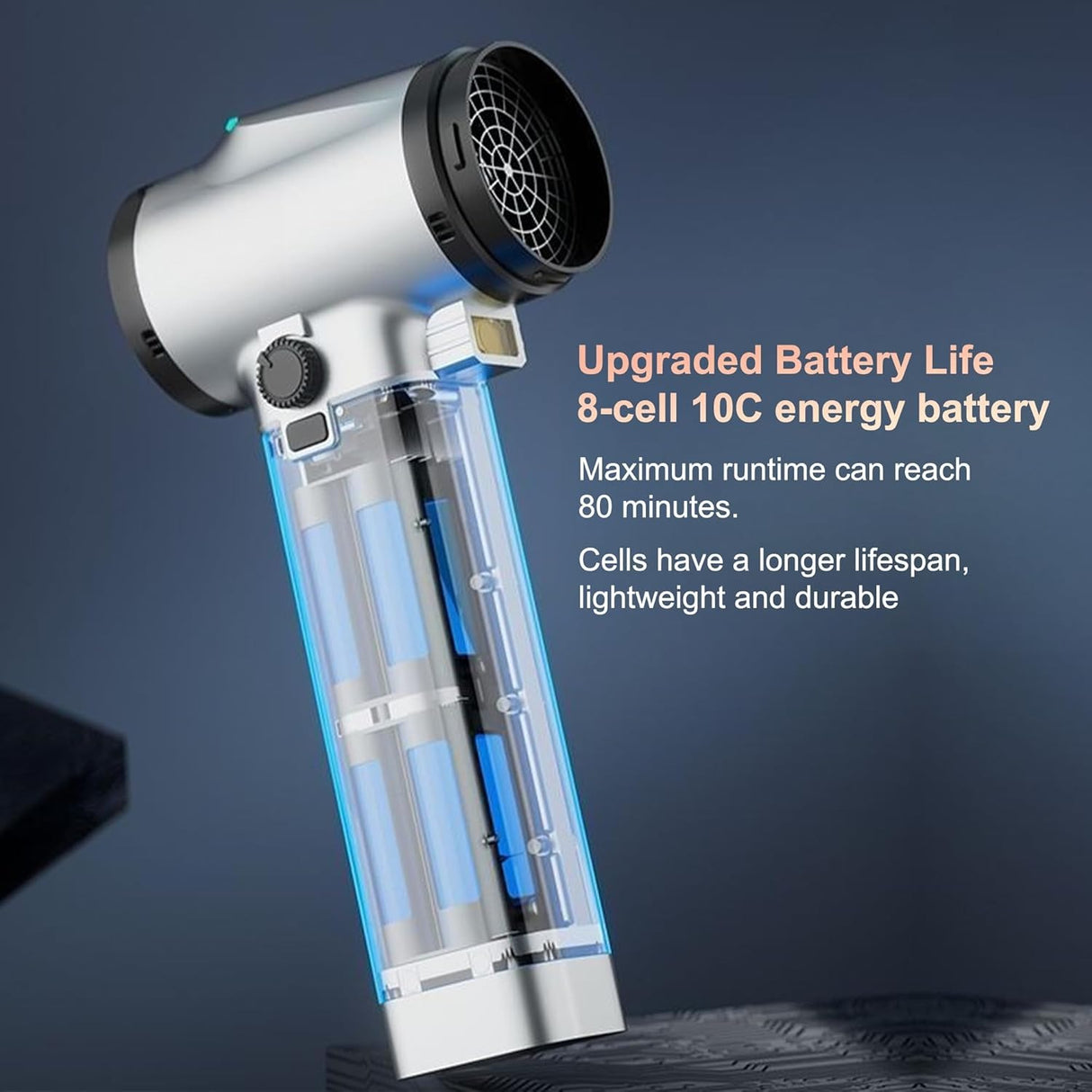 Cordless Air Blower Turbo Fan Dryer High-Speed Rechargeable Handheld Dryer for Cars, Home, and Office by Booster