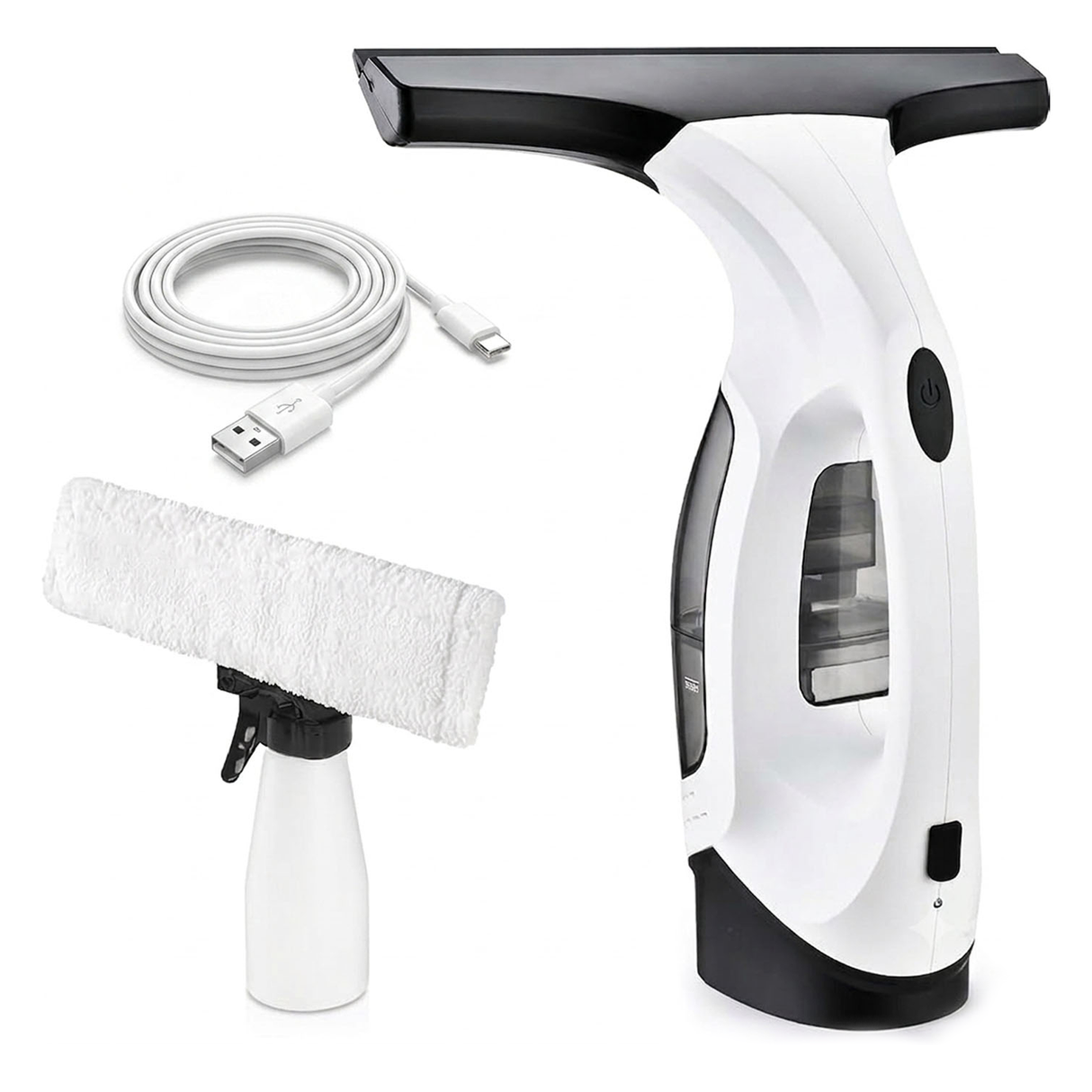 Cordless Window Vacuum Cleaner with 2200mAh Rechargeable Battery, 28cm Electric Squeegee and Spray Bottle