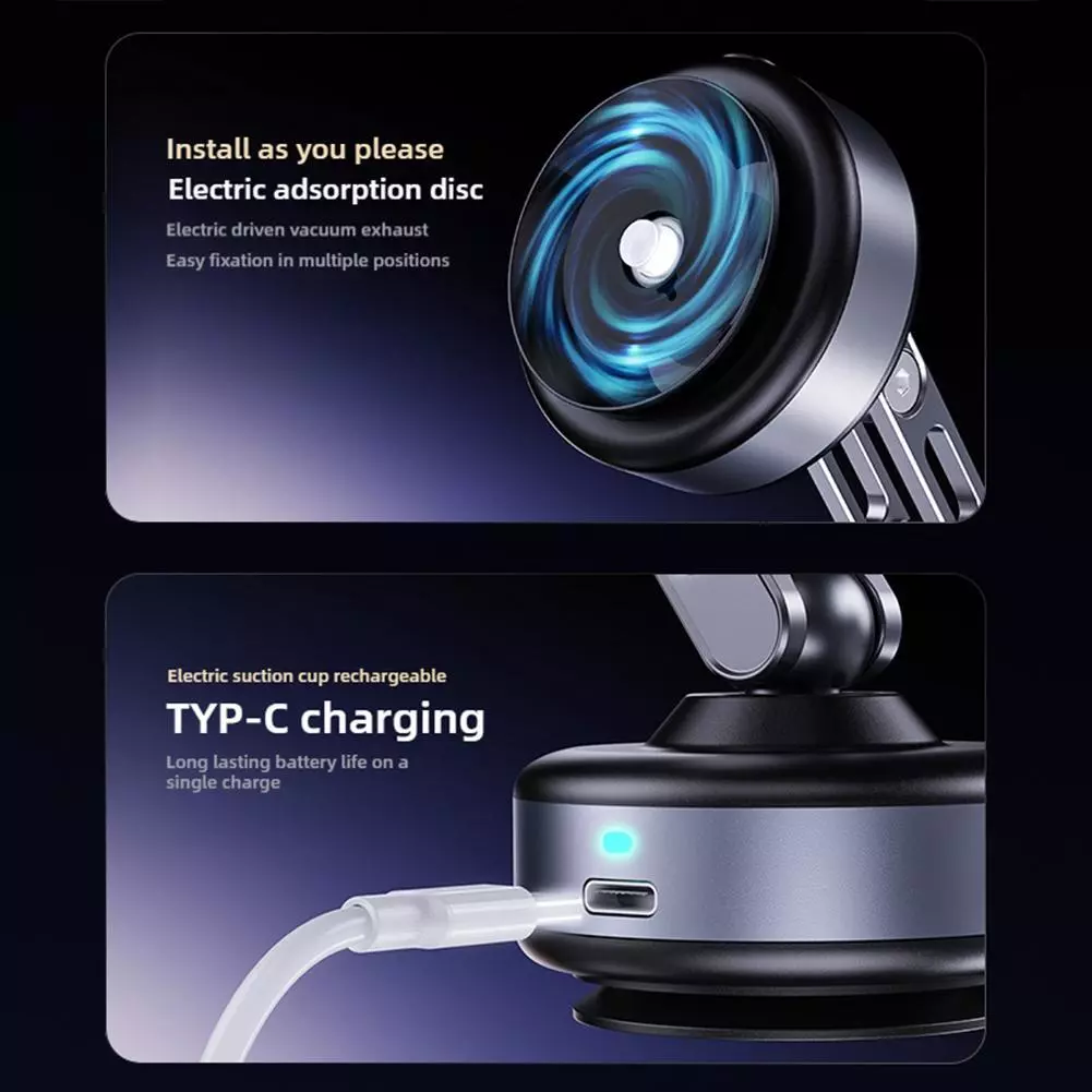 Vacuum Suction Magnetic Phone Holder X93 (Gray) | Phone Holder | SASKA Trading