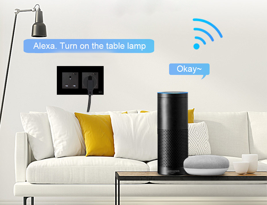 Double Smart Wall Socket by SASKA | Smart Socket | SASKA Trading