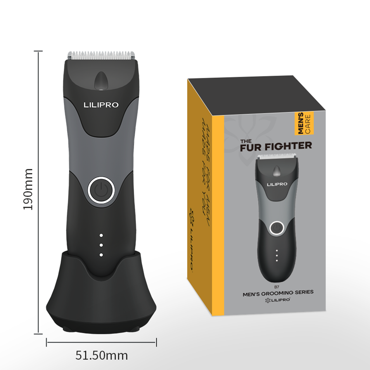 Waterproof Groin & Body Hair Trimmer with Replaceable Ceramic Blade B7 by LILIPRO | Hair Clipper | SASKA Trading