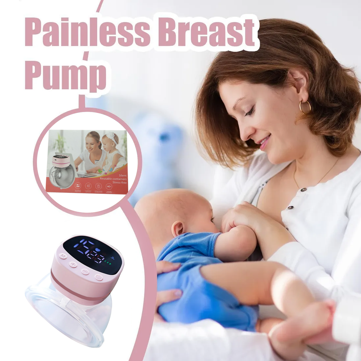 Wearable Electric Breast Pump with 3 Modes & 15 Speeds by MOMWELL | Breast pump | SASKA Trading