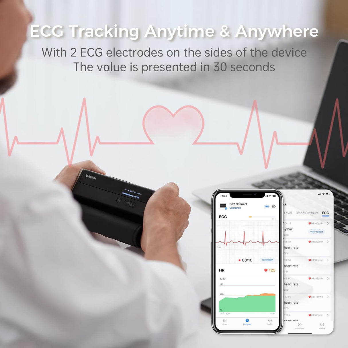 Wellue BP2 Connect Blood Pressure Monitor & Digital ECG Machine | Blood Pressure Monitor | SASKA Trading