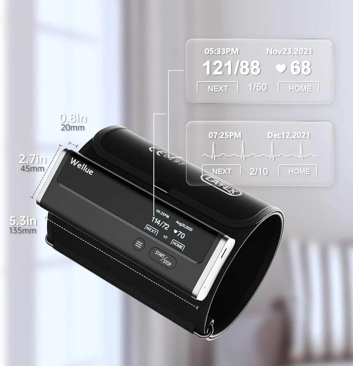 Wellue BP2 Connect Blood Pressure Monitor & Digital ECG Machine | Blood Pressure Monitor | SASKA Trading